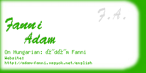 fanni adam business card